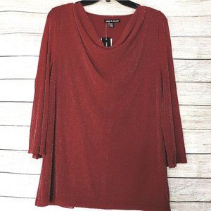 CABLE & GAUGE BELL SLEEVE WOMEN'S BLOUSE